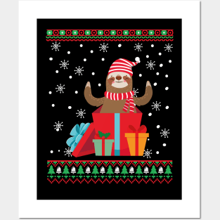 Funny Sloth Lovers christmas Posters and Art